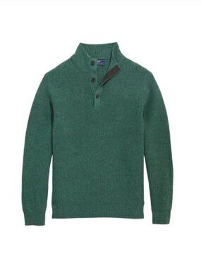 Vineyard Vines Mens Oysterman Button Mock Merino Wool Sweater - Large